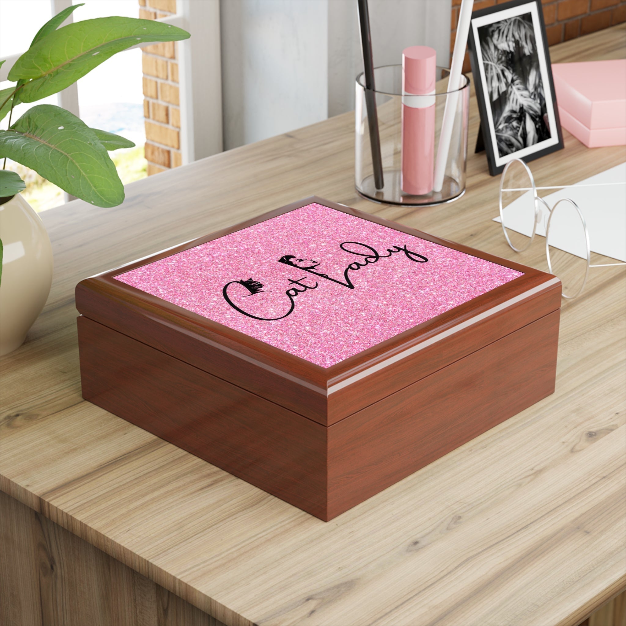 Glittery Cat Lady Jewelry Box - Perfect Gift for Cat Lovers