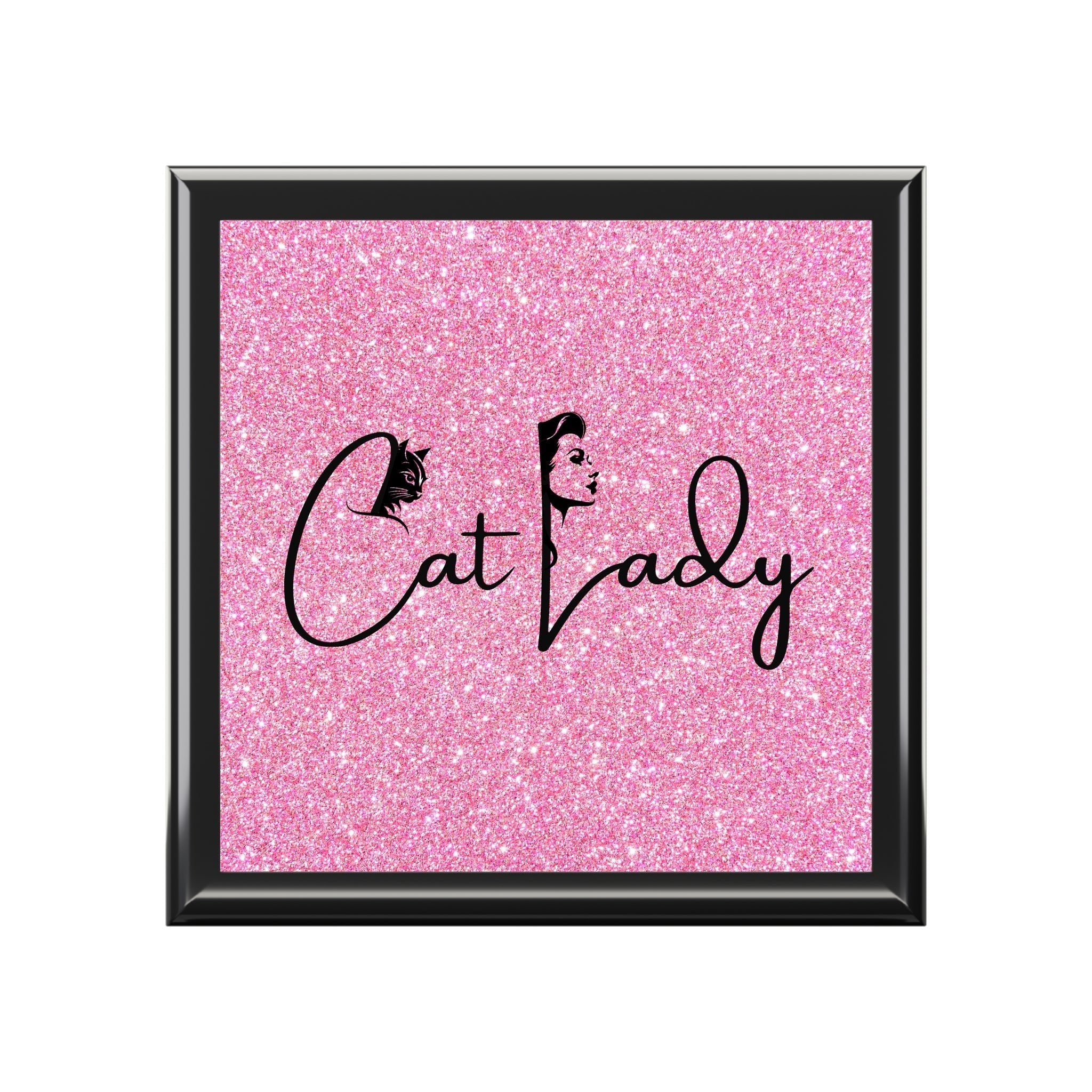 Glittery Cat Lady Jewelry Box - Perfect Gift for Cat Lovers
