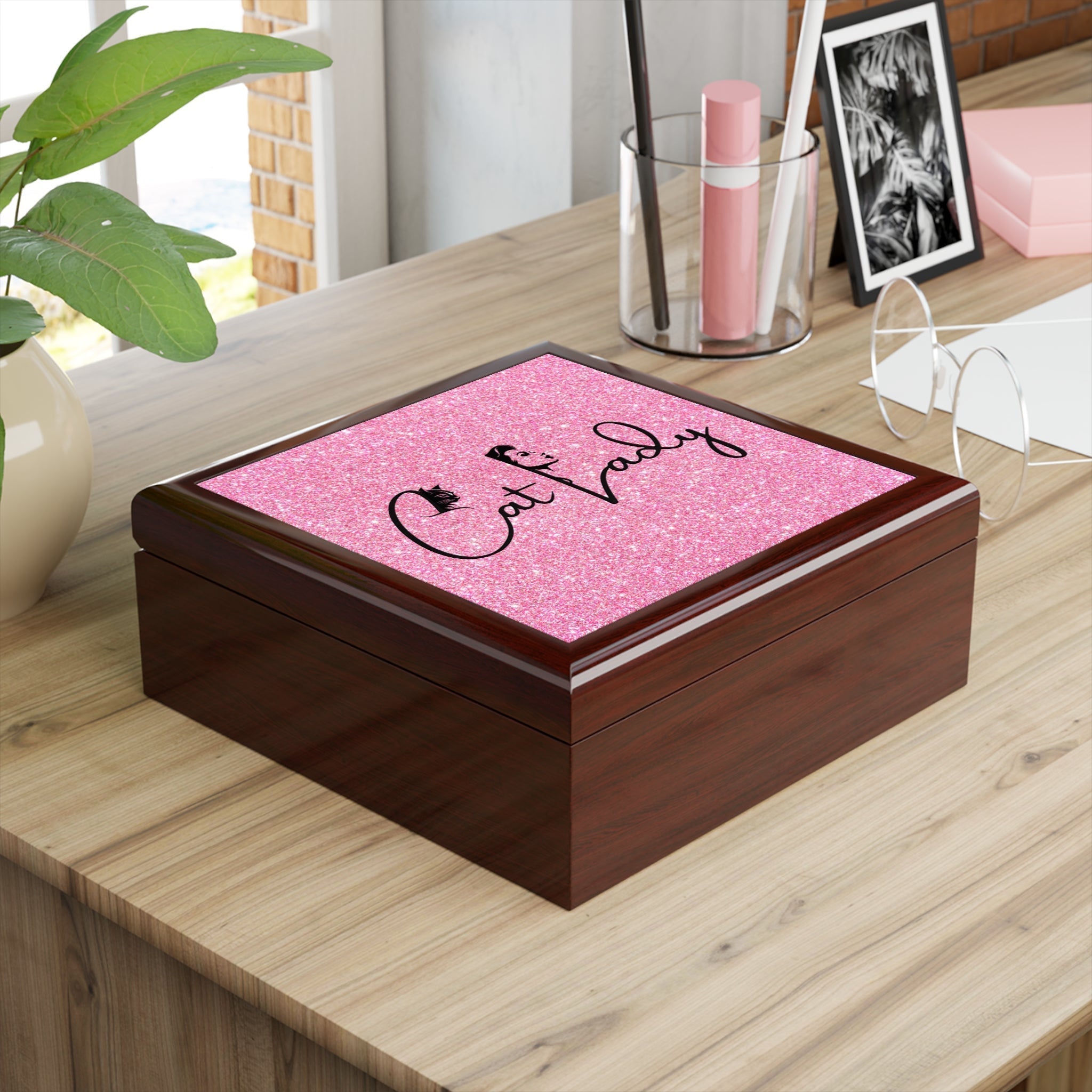 Glittery Cat Lady Jewelry Box - Perfect Gift for Cat Lovers
