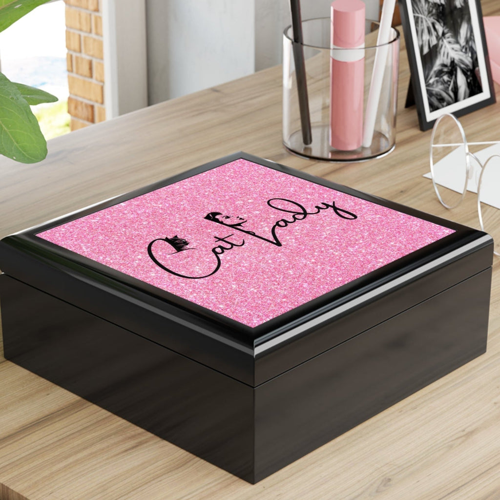 Glittery Cat Lady Jewelry Box - Perfect Gift for Cat Lovers