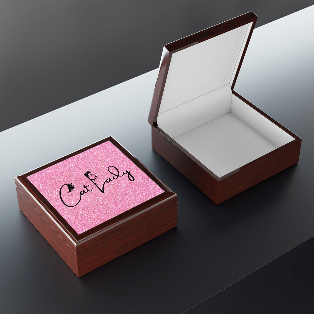 Glittery Cat Lady Jewelry Box - Perfect Gift for Cat Lovers