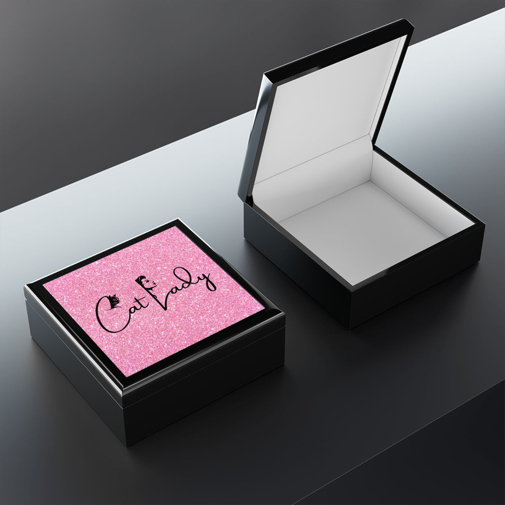 Glittery Cat Lady Jewelry Box - Perfect Gift for Cat Lovers