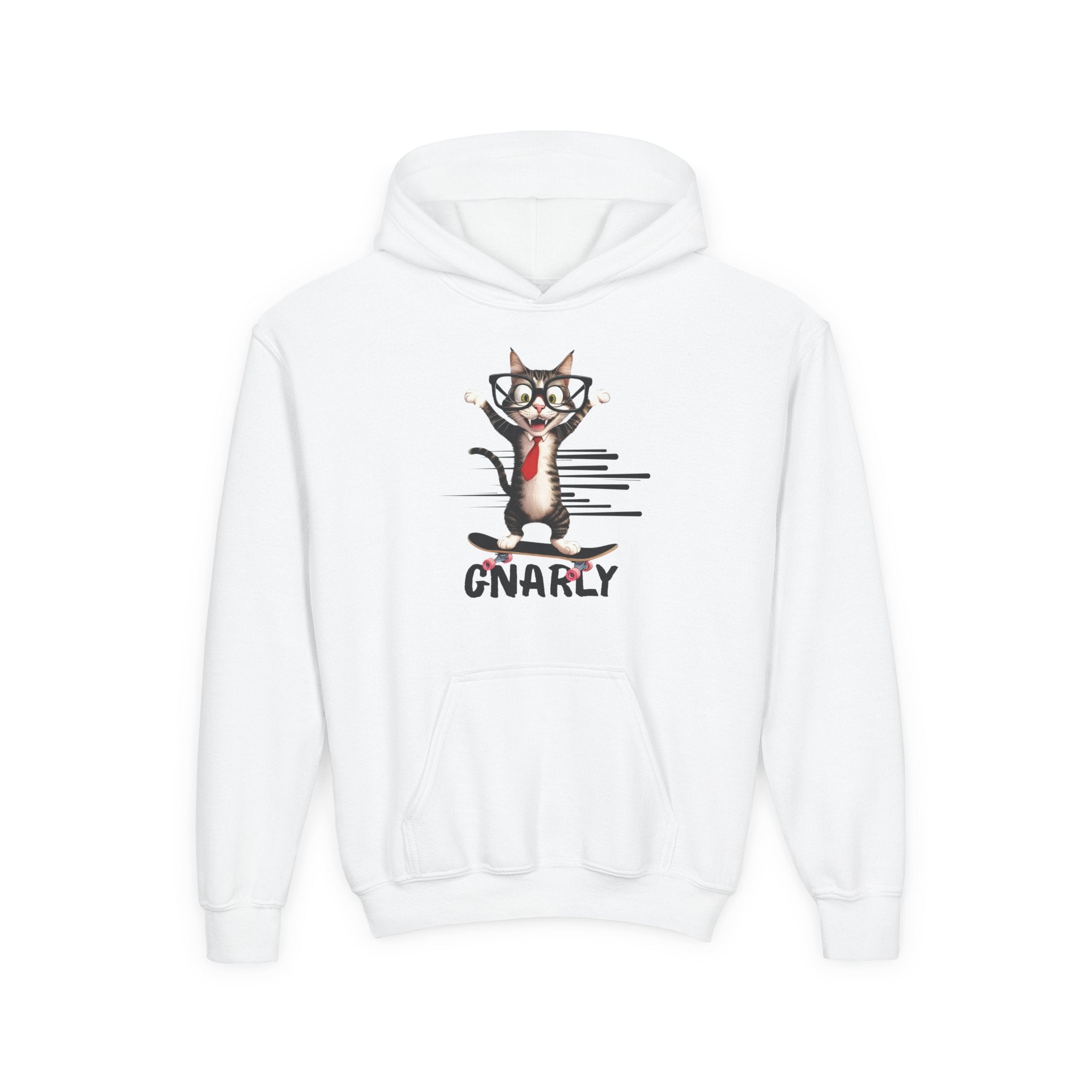 Gnarly Cat Youth Hoodie - Cool & Fun Sweatshirt for Kids