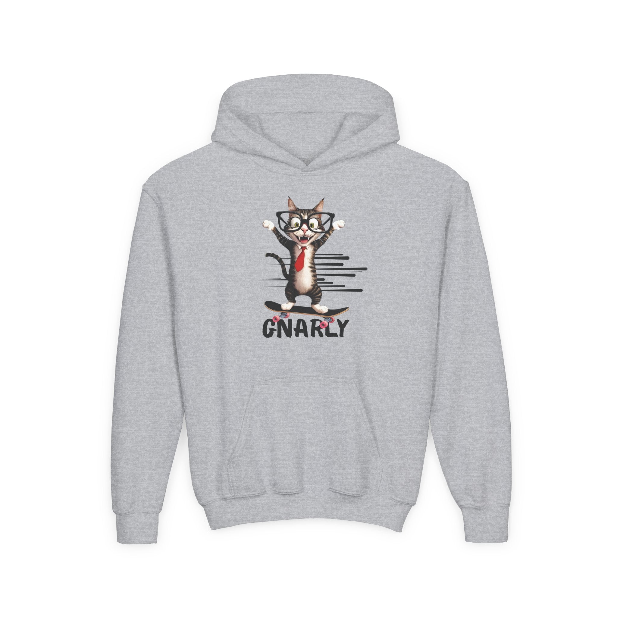 Gnarly Cat Youth Hoodie - Cool & Fun Sweatshirt for Kids