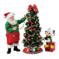 Teamwork - Santa and Mickey Decorate the Tree