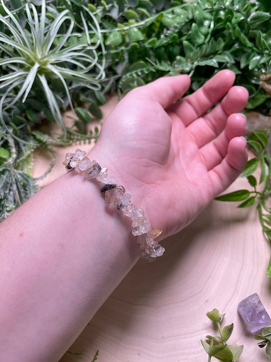 Golden Rutile Quartz Chip Bracelet