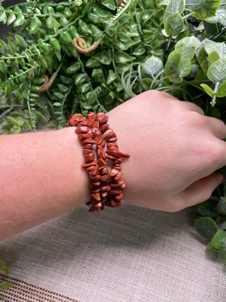 Goldstone Chip Bracelet