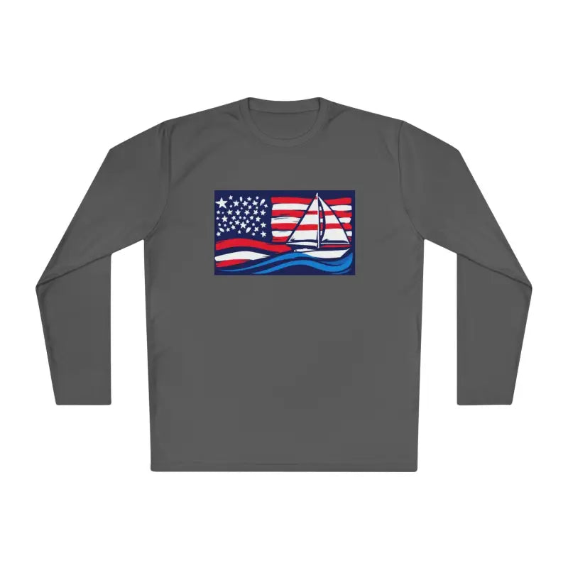 Ocean State Styles Long Sleeve Shirt American Flag Sailboat