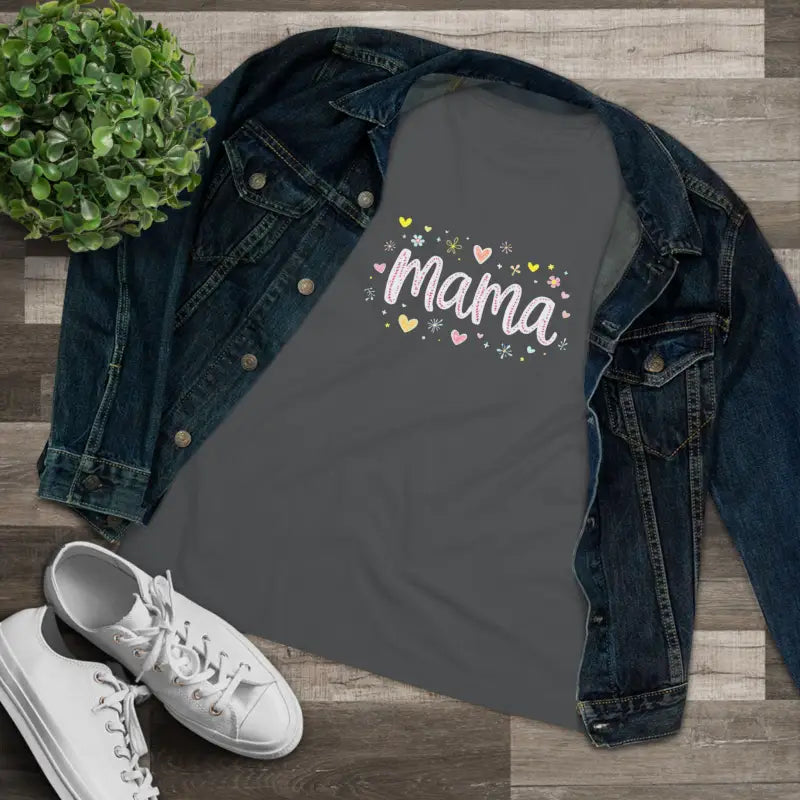Ocean State Styles T Shirt Mama Heart Graphic Tee Women