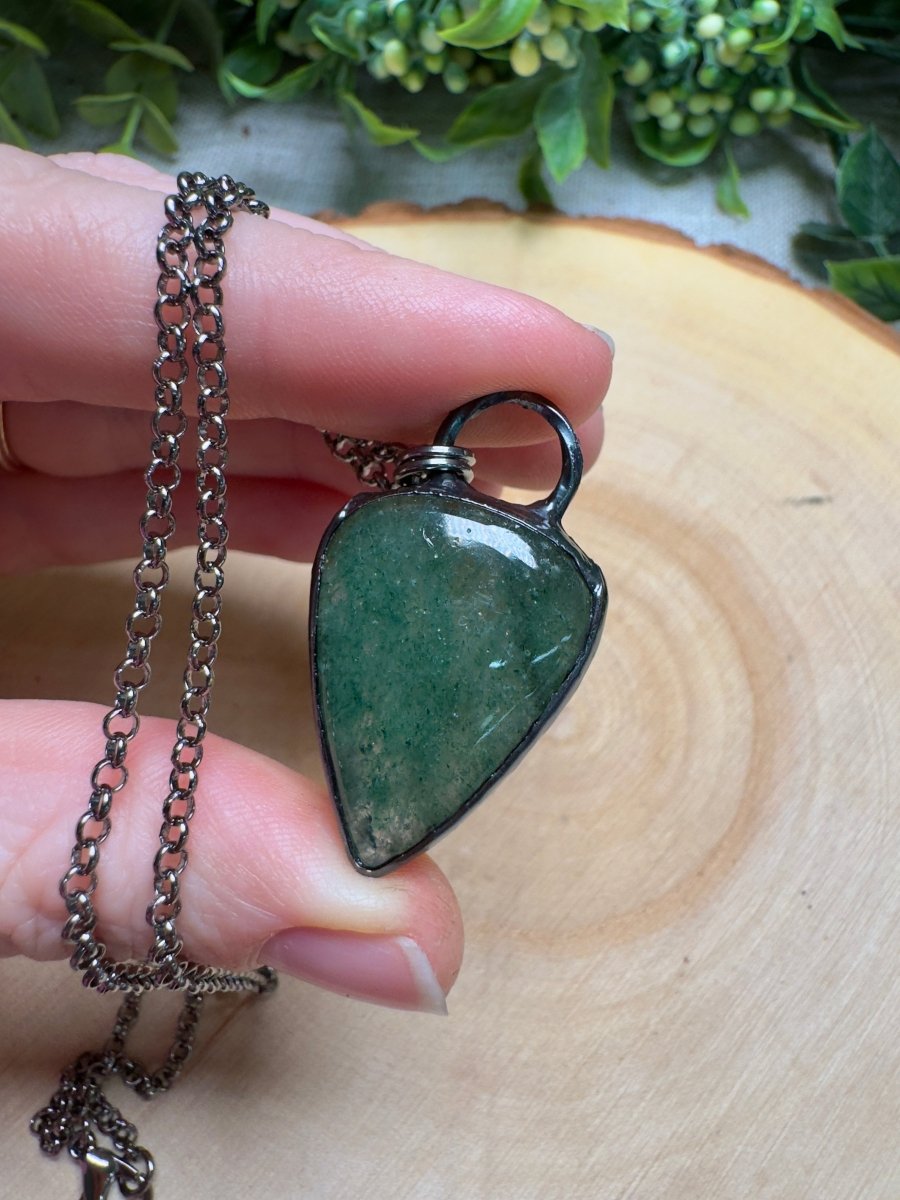 Green Strawberry Quartz Necklace