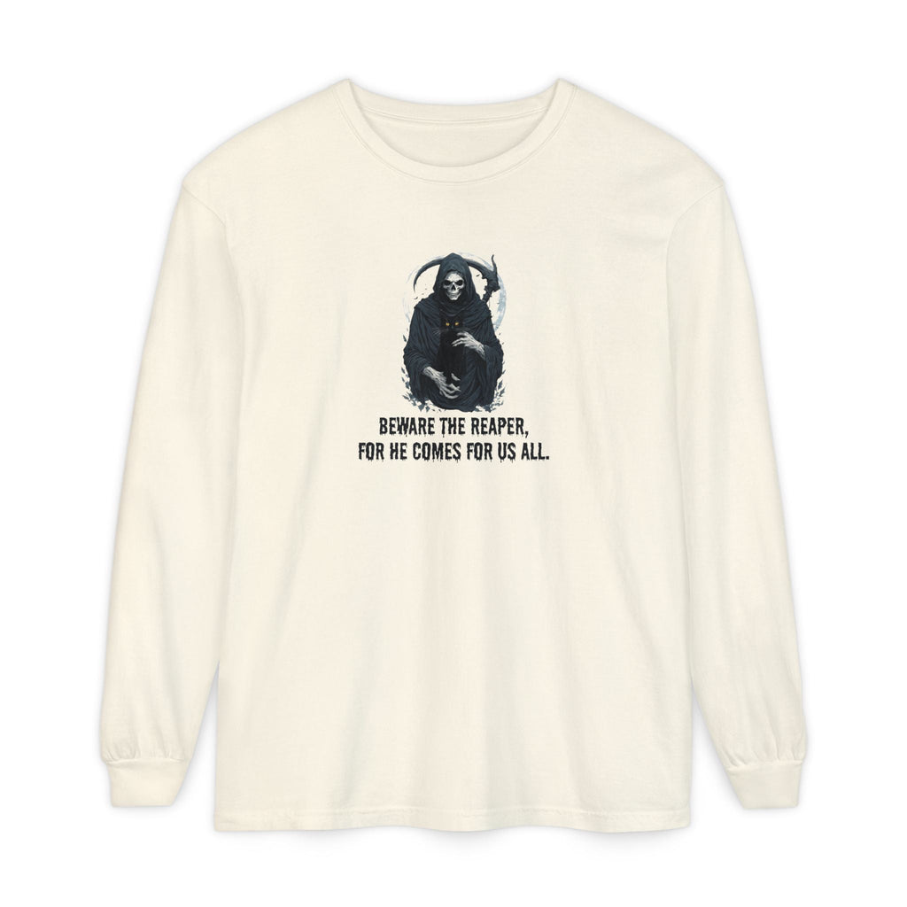 Grim Reaper Cat Long-Sleeve T-Shirt for Halloween Apparel