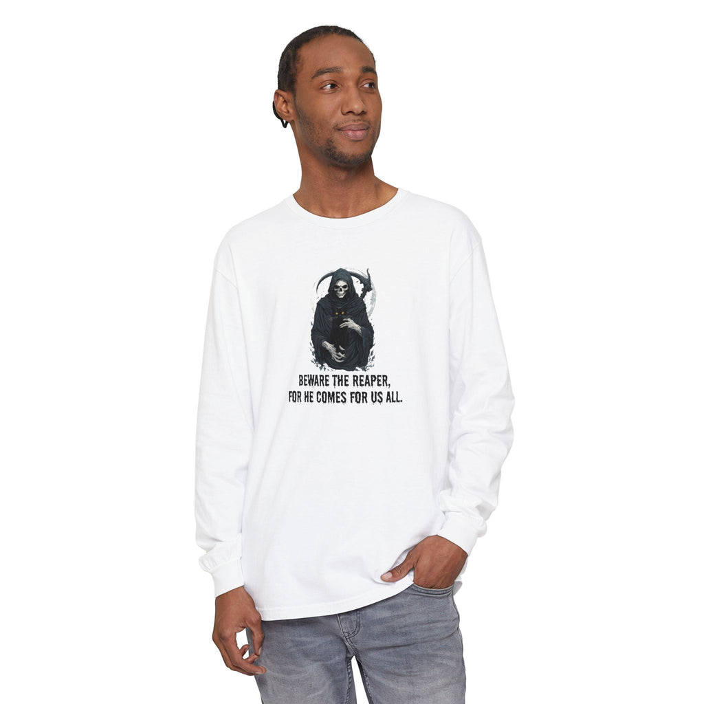 Grim Reaper Cat Long-Sleeve T-Shirt for Halloween Apparel