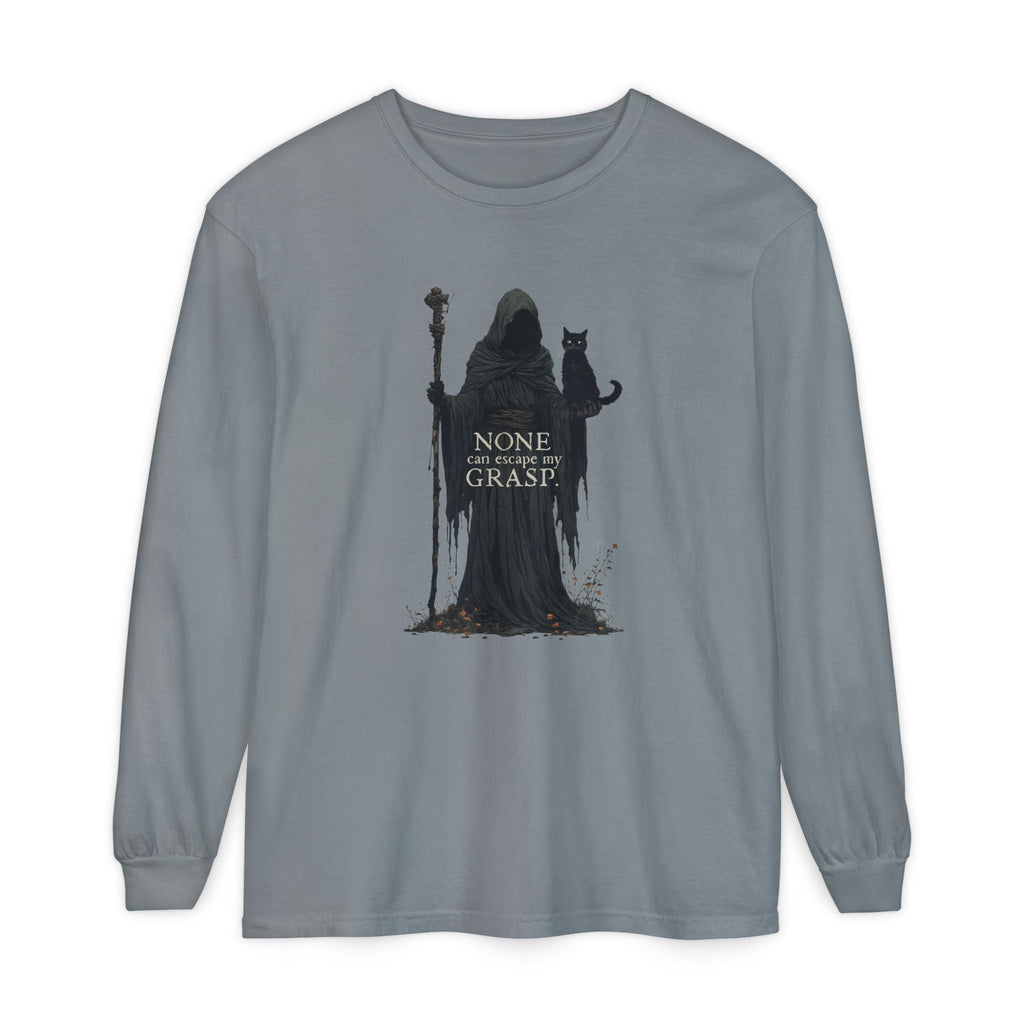Grim Reaper Cat Long-Sleeve T-Shirt for Stylish Comfort and Unique Fashion