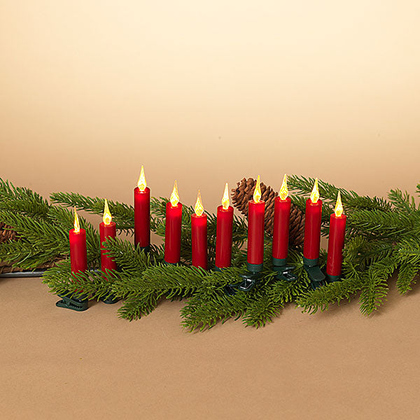 4 Inch LED Clip on Candle - 10 piece Set - Red