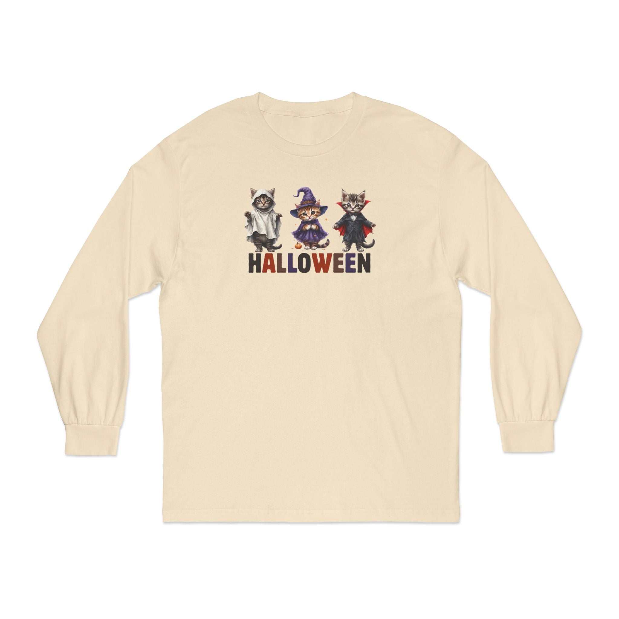 Halloween Kittens Long-Sleeve T-Shirt for a Fun and Spooky Celebration