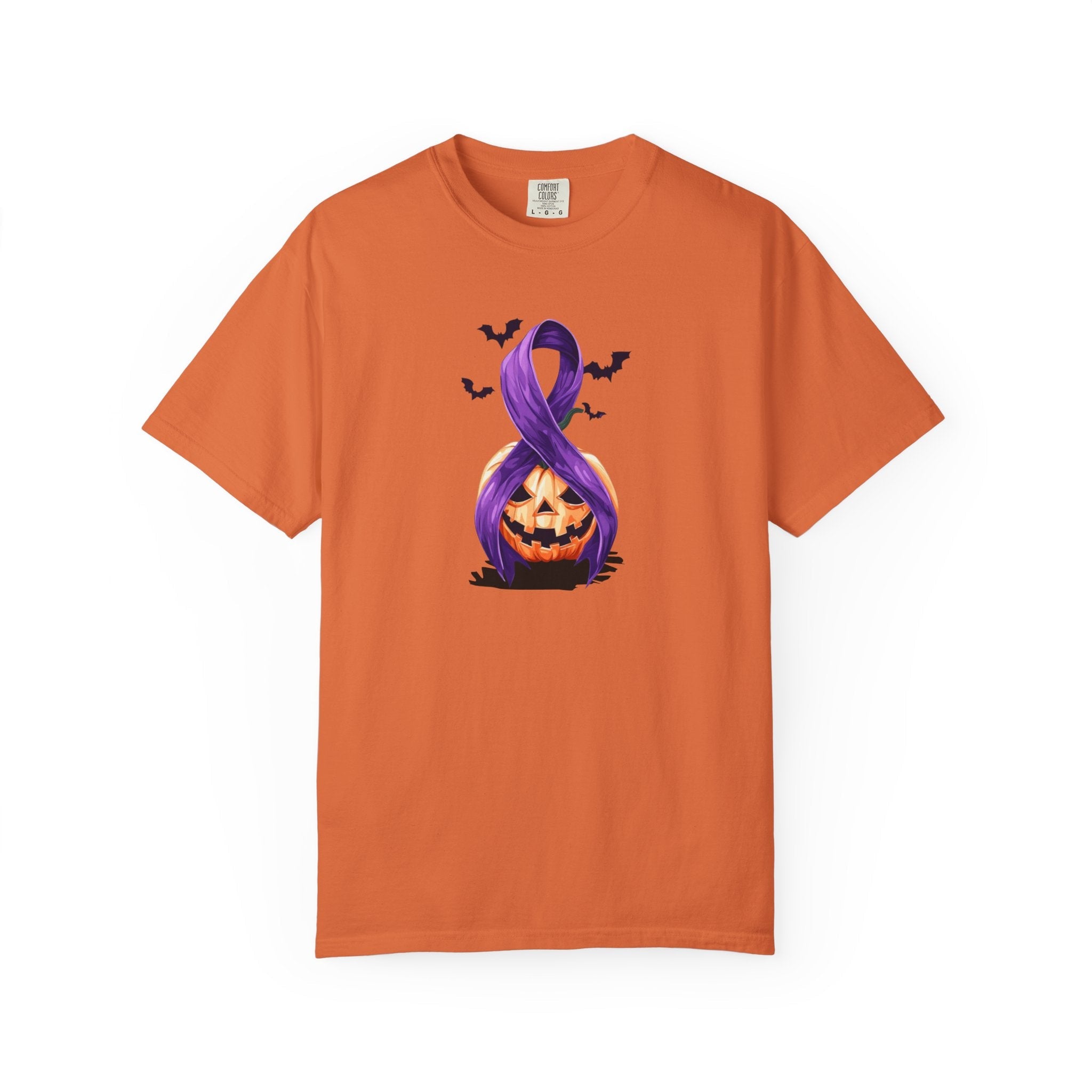 Halloween Unisex T-Shirt with Purple Ribbon Design