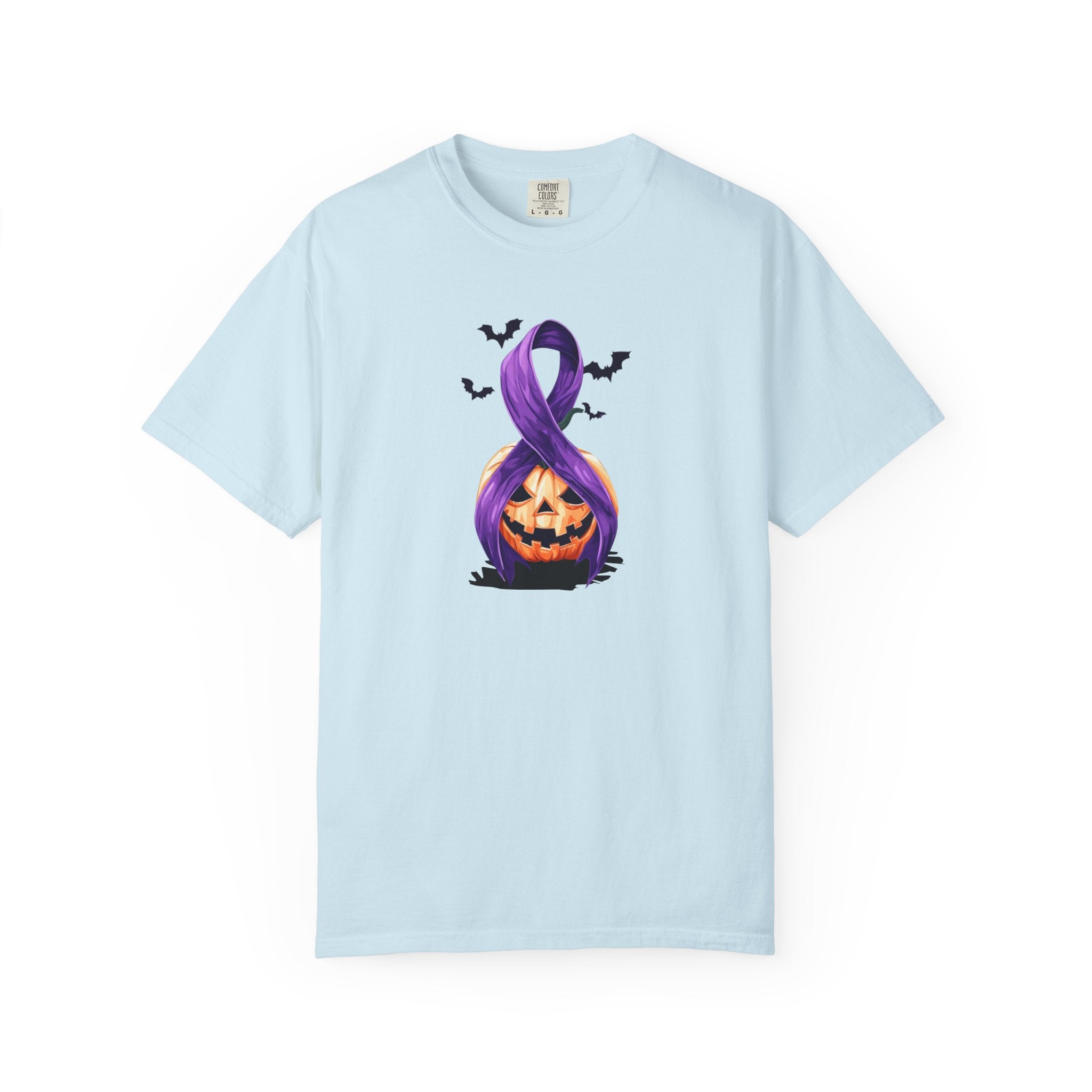 Halloween Unisex T-Shirt with Purple Ribbon Design