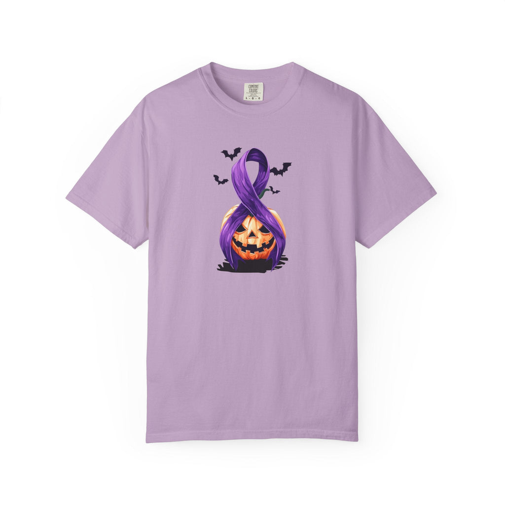 Halloween Unisex T-Shirt with Purple Ribbon Design