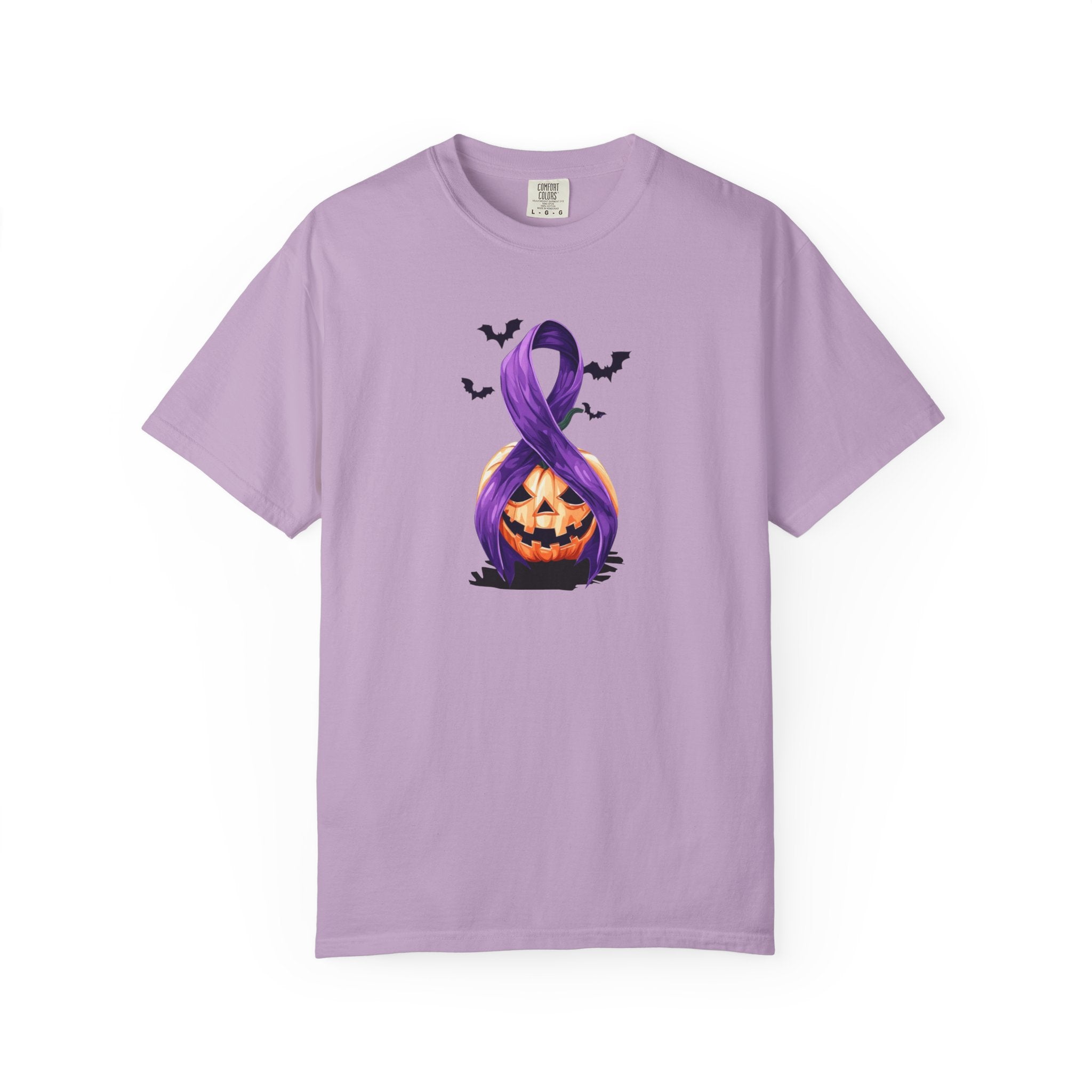 Halloween Unisex T-Shirt with Purple Ribbon Design