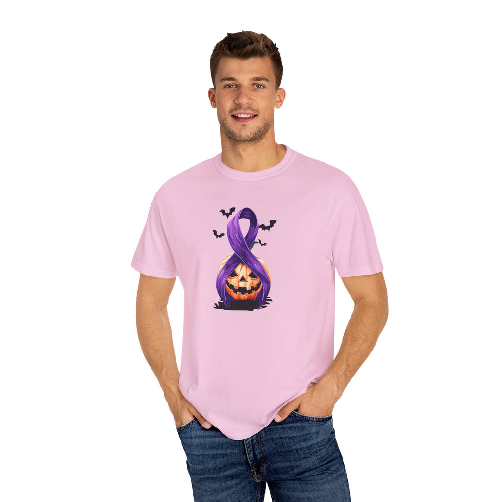 Halloween Unisex T-Shirt with Purple Ribbon Design