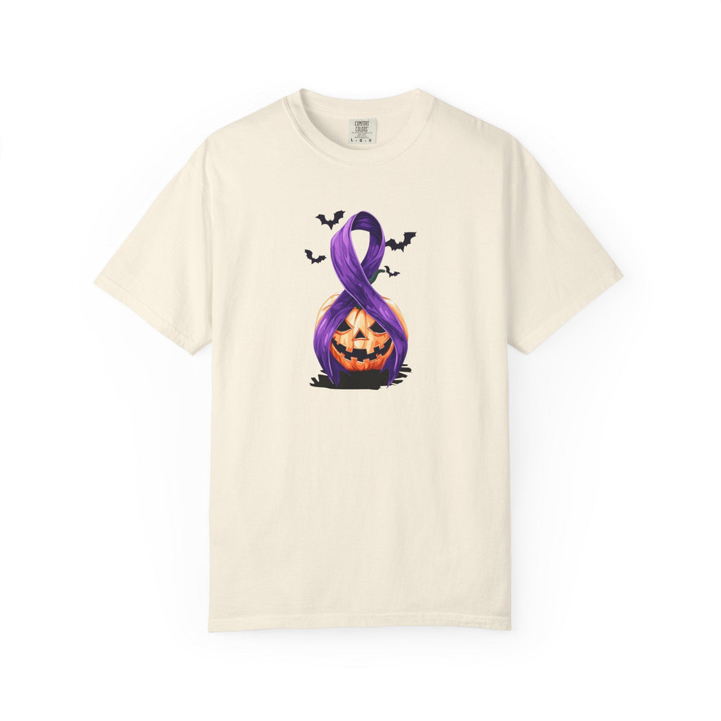 Halloween Unisex T-Shirt with Purple Ribbon Design