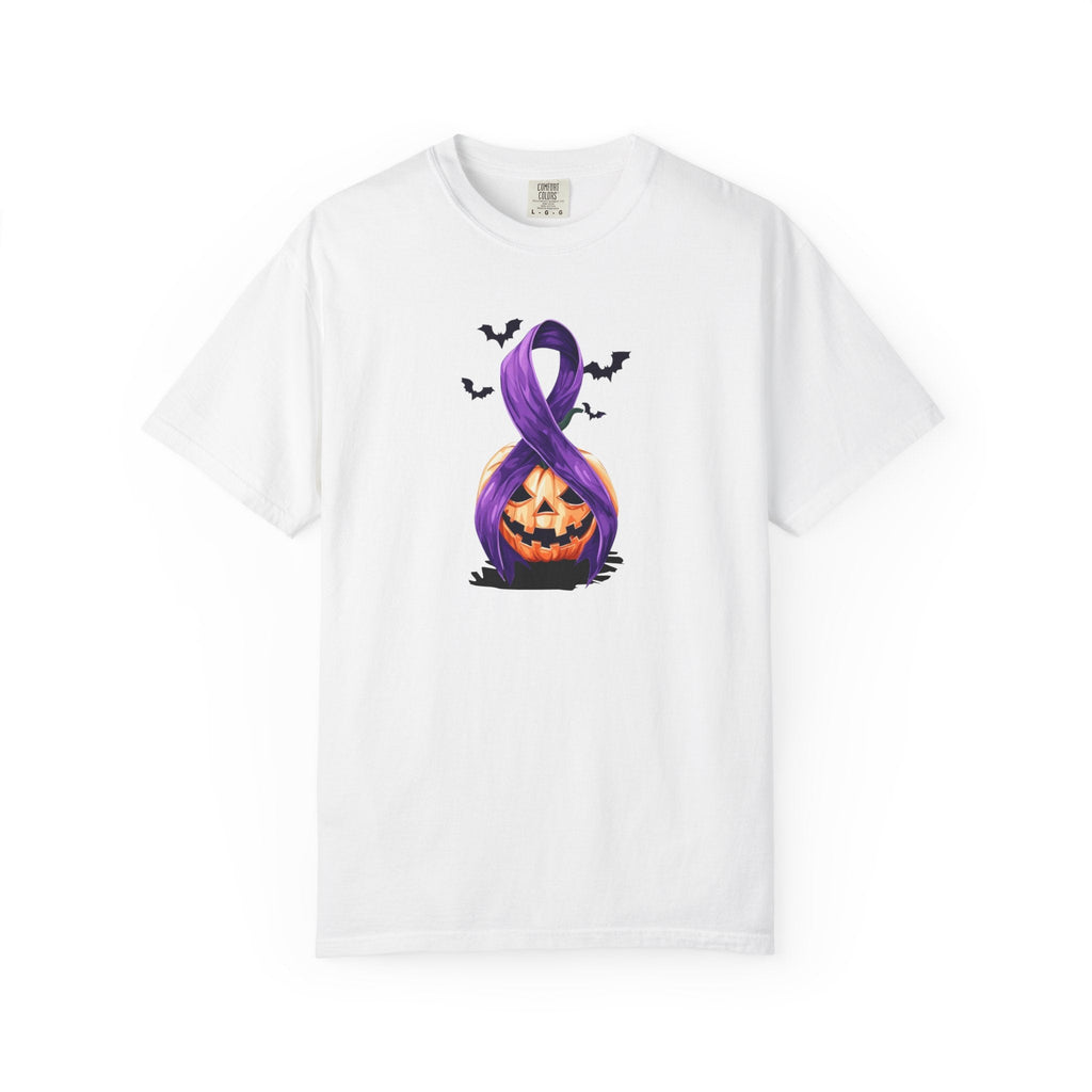 Halloween Unisex T-Shirt with Purple Ribbon Design
