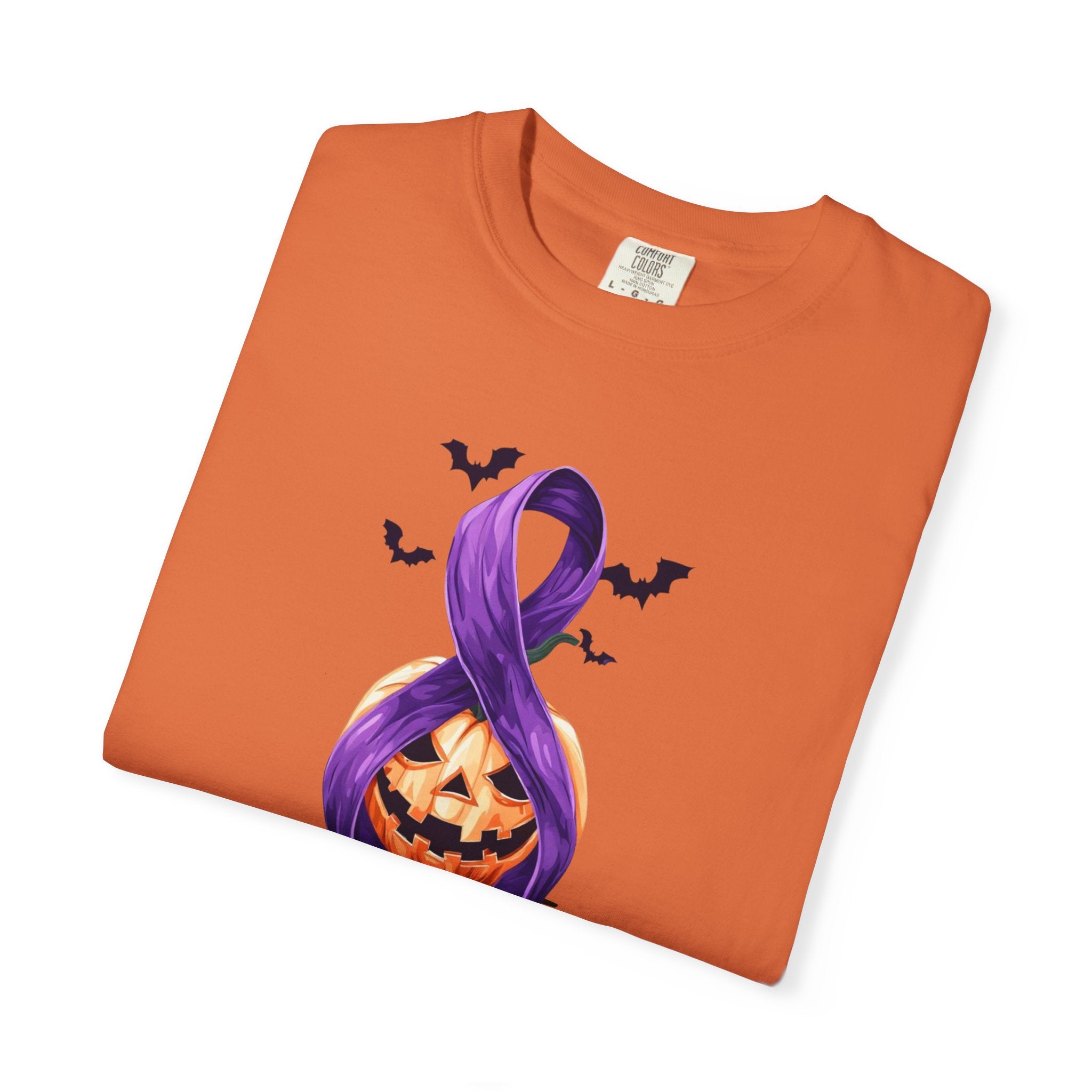 Halloween Unisex T-Shirt with Purple Ribbon Design