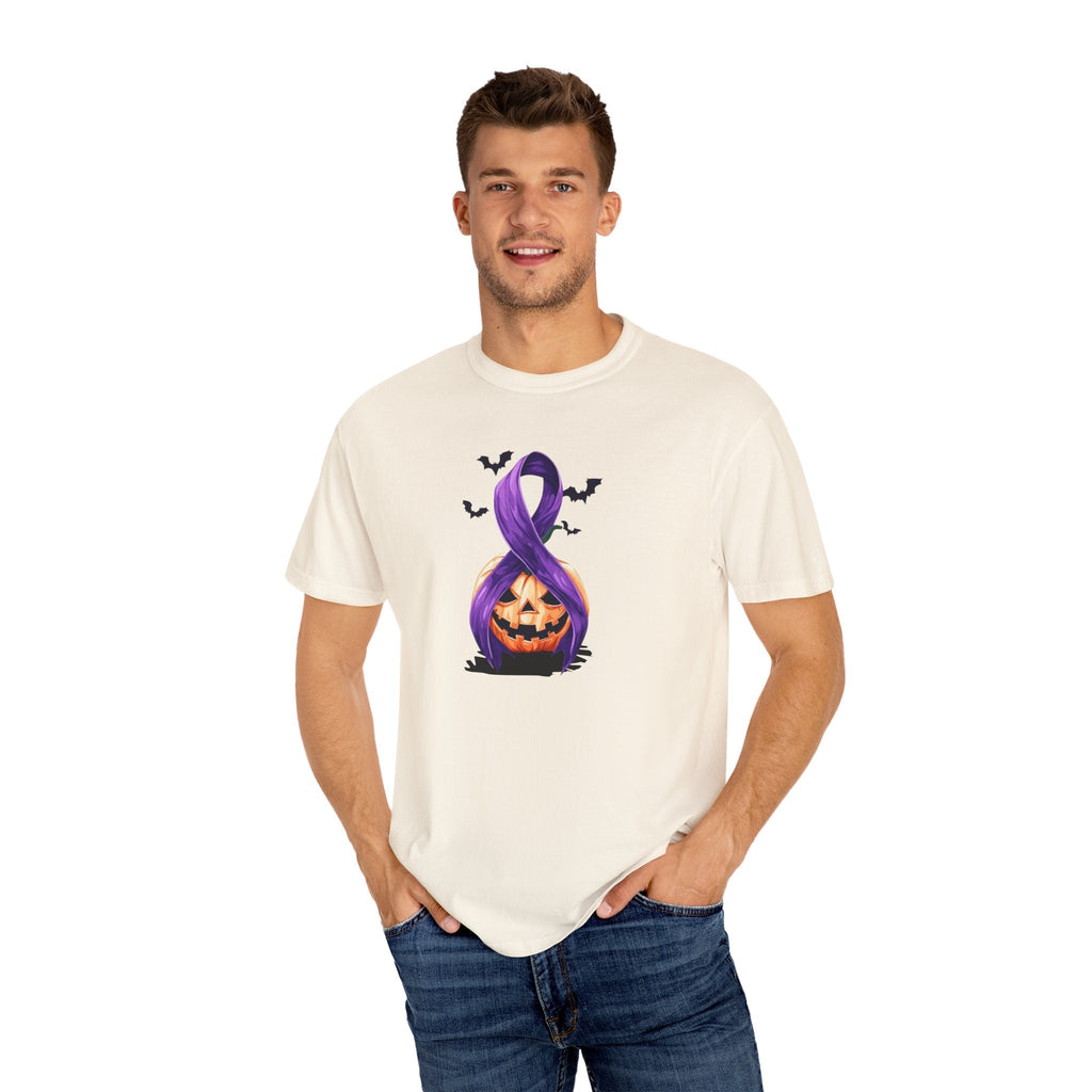 Halloween Unisex T-Shirt with Purple Ribbon Design