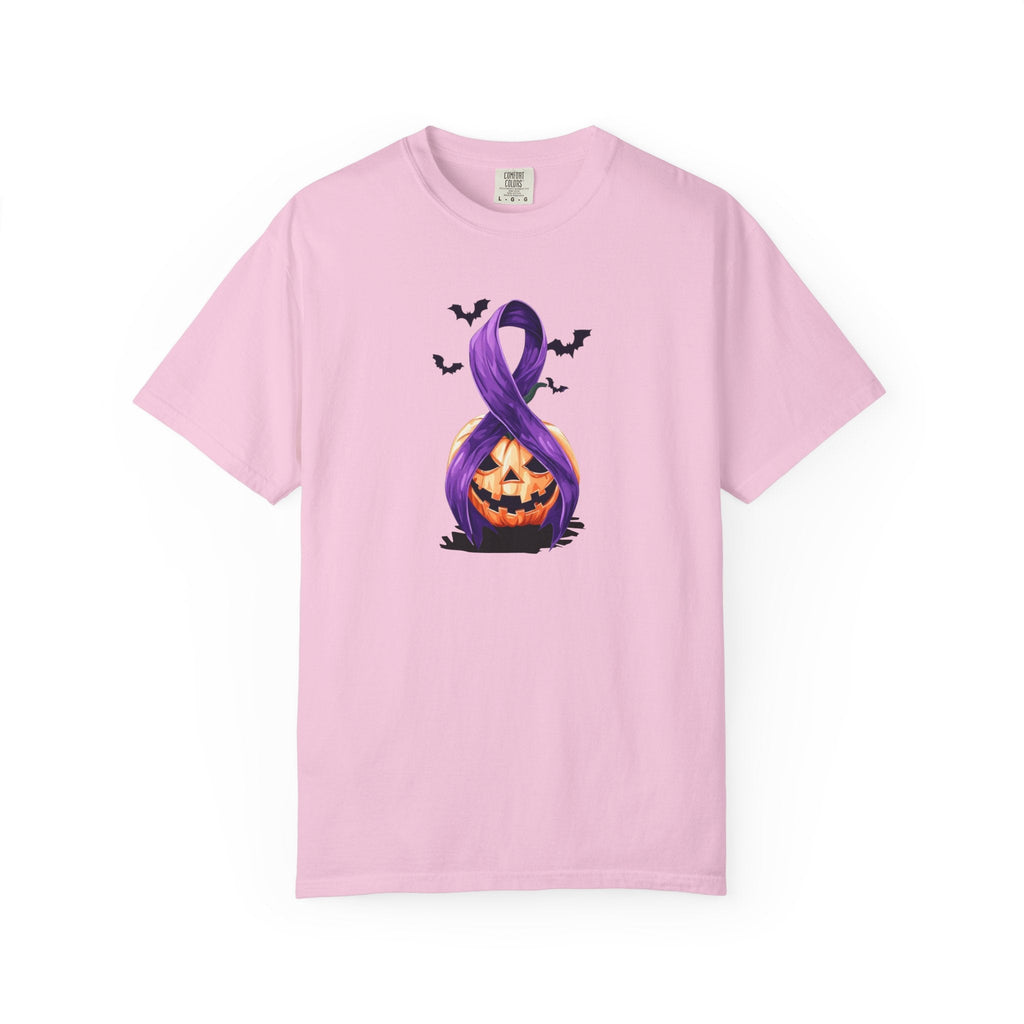 Halloween Unisex T-Shirt with Purple Ribbon Design