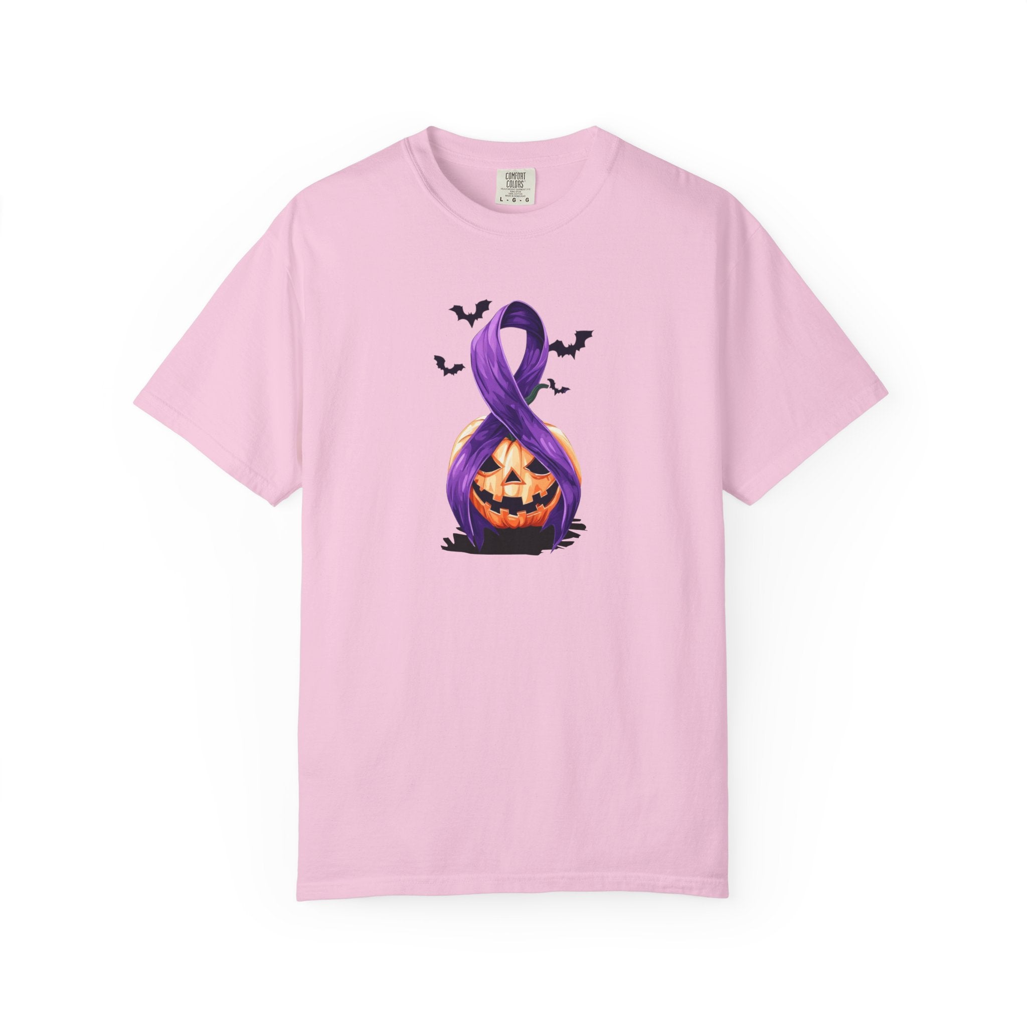 Halloween Unisex T-Shirt with Purple Ribbon Design