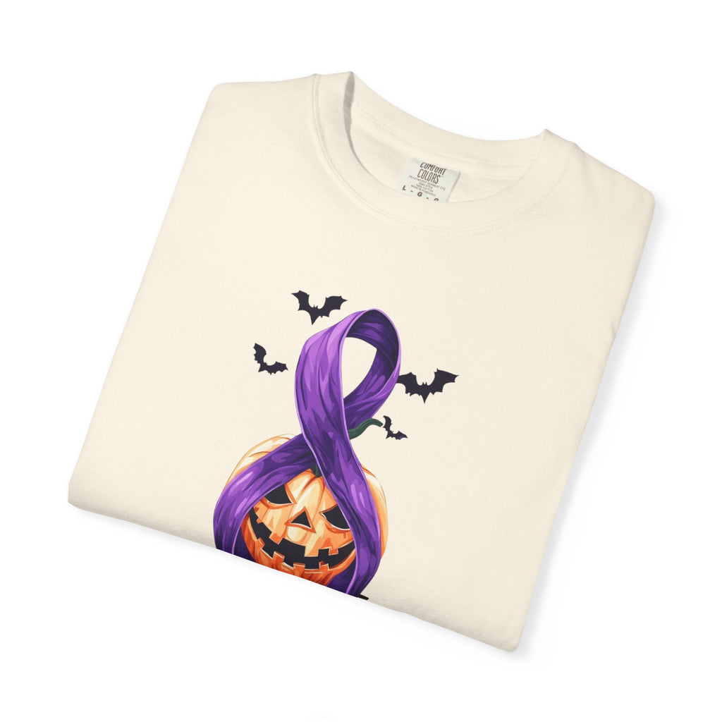 Halloween Unisex T-Shirt with Purple Ribbon Design