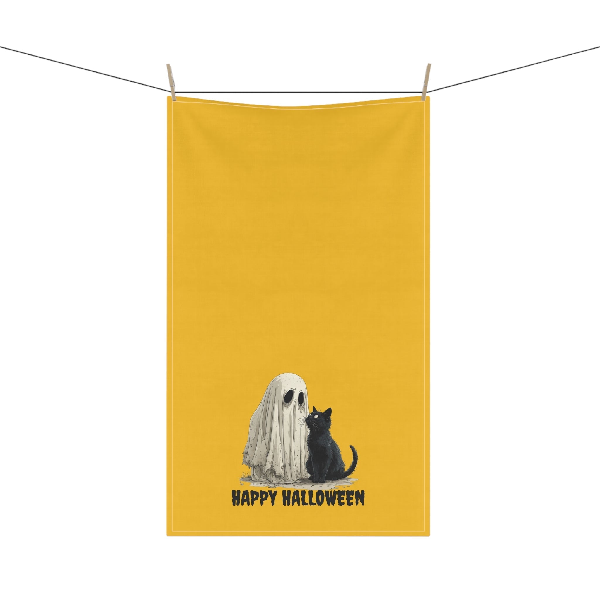 Halloween Ghost & Kitty Tea Towels - Spooky Cat and Ghost Designs