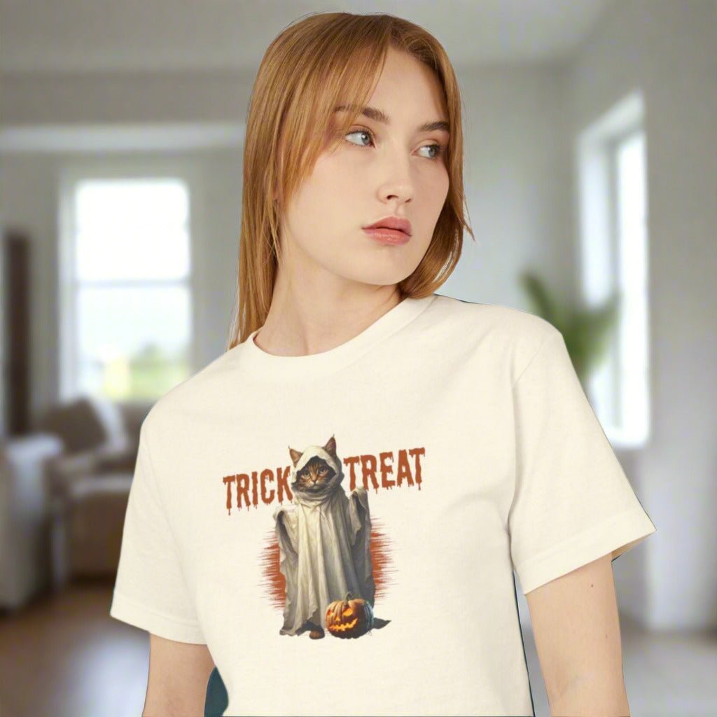 Halloween Trick-or-Treat Kitty Unisex Tee