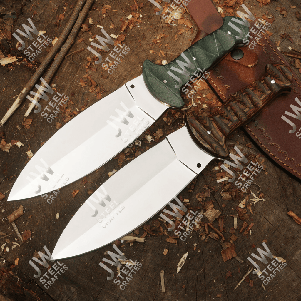 Hand Forged J2 Stainless Steel Boot Knife with Pakka Wood Handle & Leather Sheath | 13.5" Hunting, Camping & Collectible Blade
