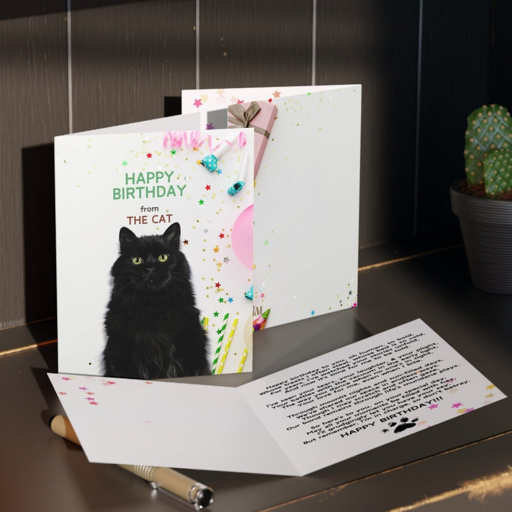 Happy Birthday from the Cat Greeting Cards, blank inside