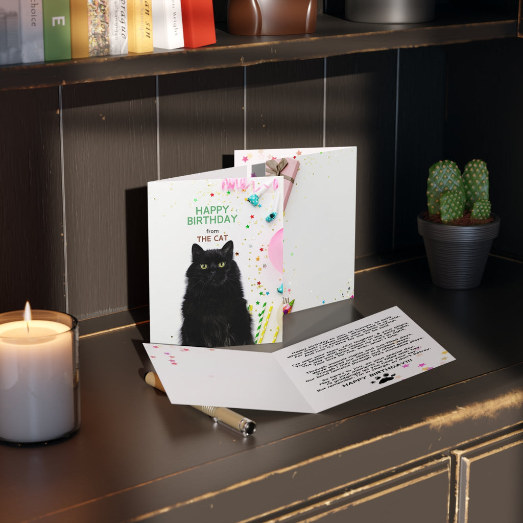 Happy Birthday from the Cat Greeting Cards, blank inside