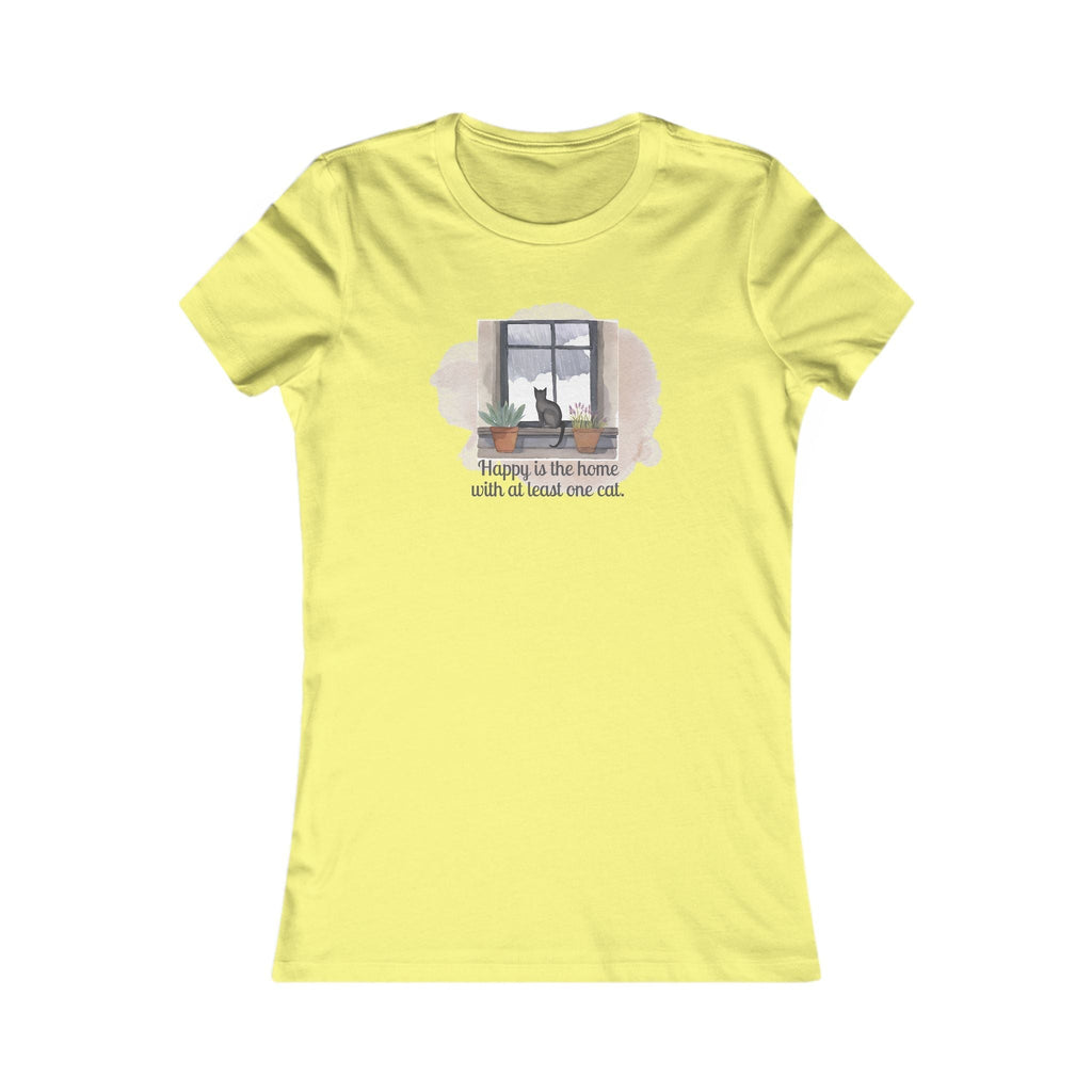 Happy Home Cat Women's Tee - Cozy Cat Lover Shirt