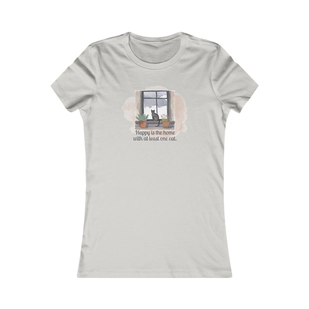 Happy Home Cat Women's Tee - Cozy Cat Lover Shirt