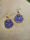 Hazelith- Rose Quartz and Flower Earrings