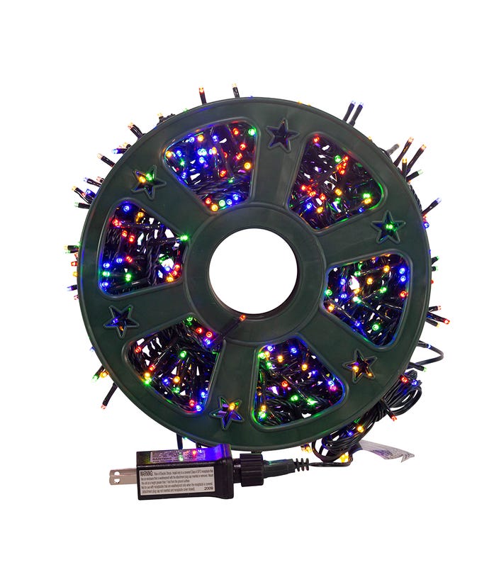 600-Light Multicolored LED Rice Light Set - 49 Feet Long