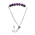 Amethyst Bracelet Faceted Round Beads with Adjustable Chain (February)