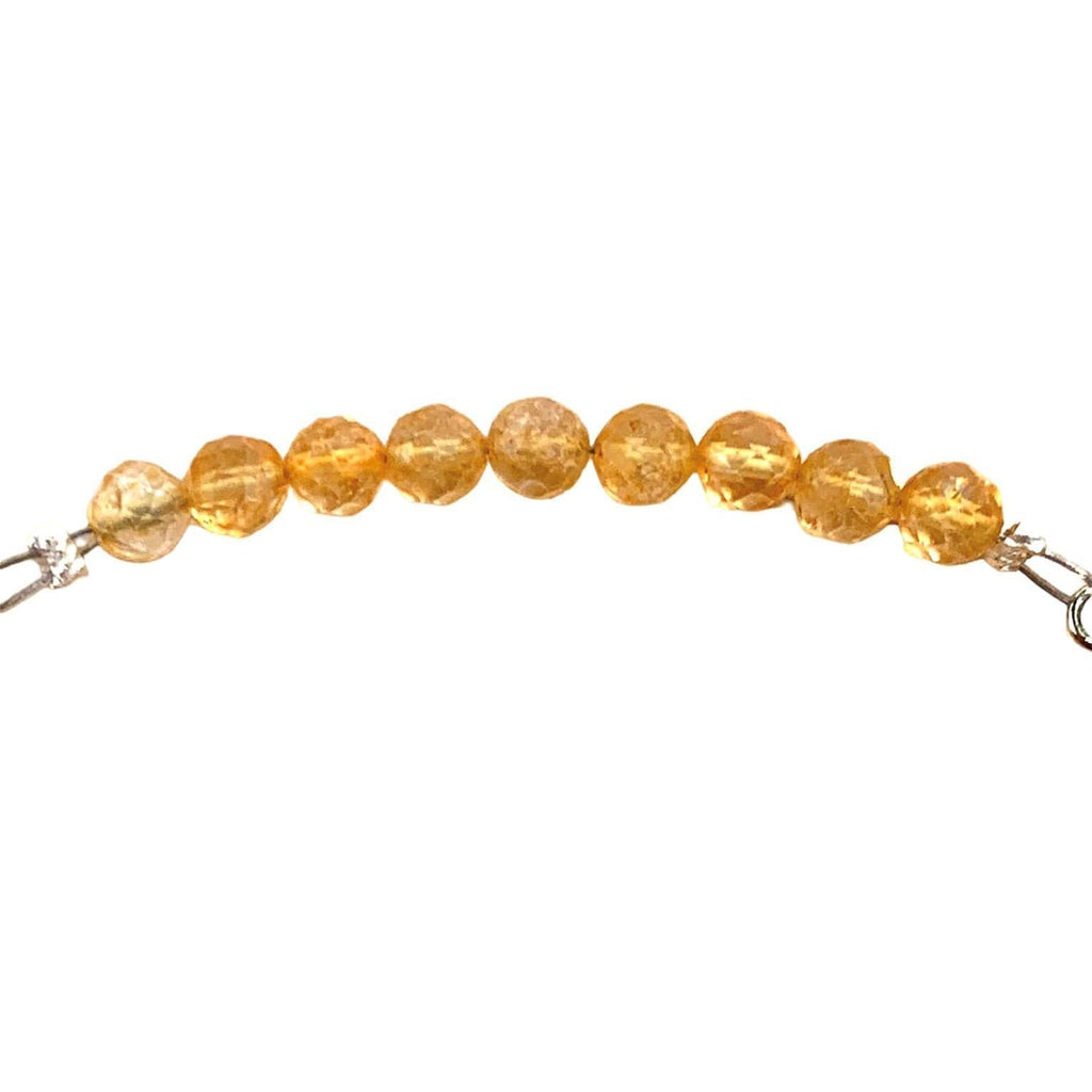 Citrine Bracelet Faceted Round Beads with Adjustable Chain (November)