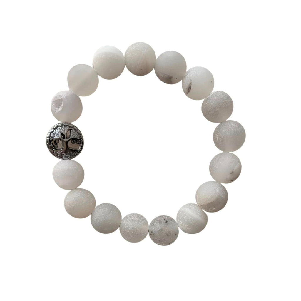 Druzy Quartz Bracelet Round Beads 2 Sizes
