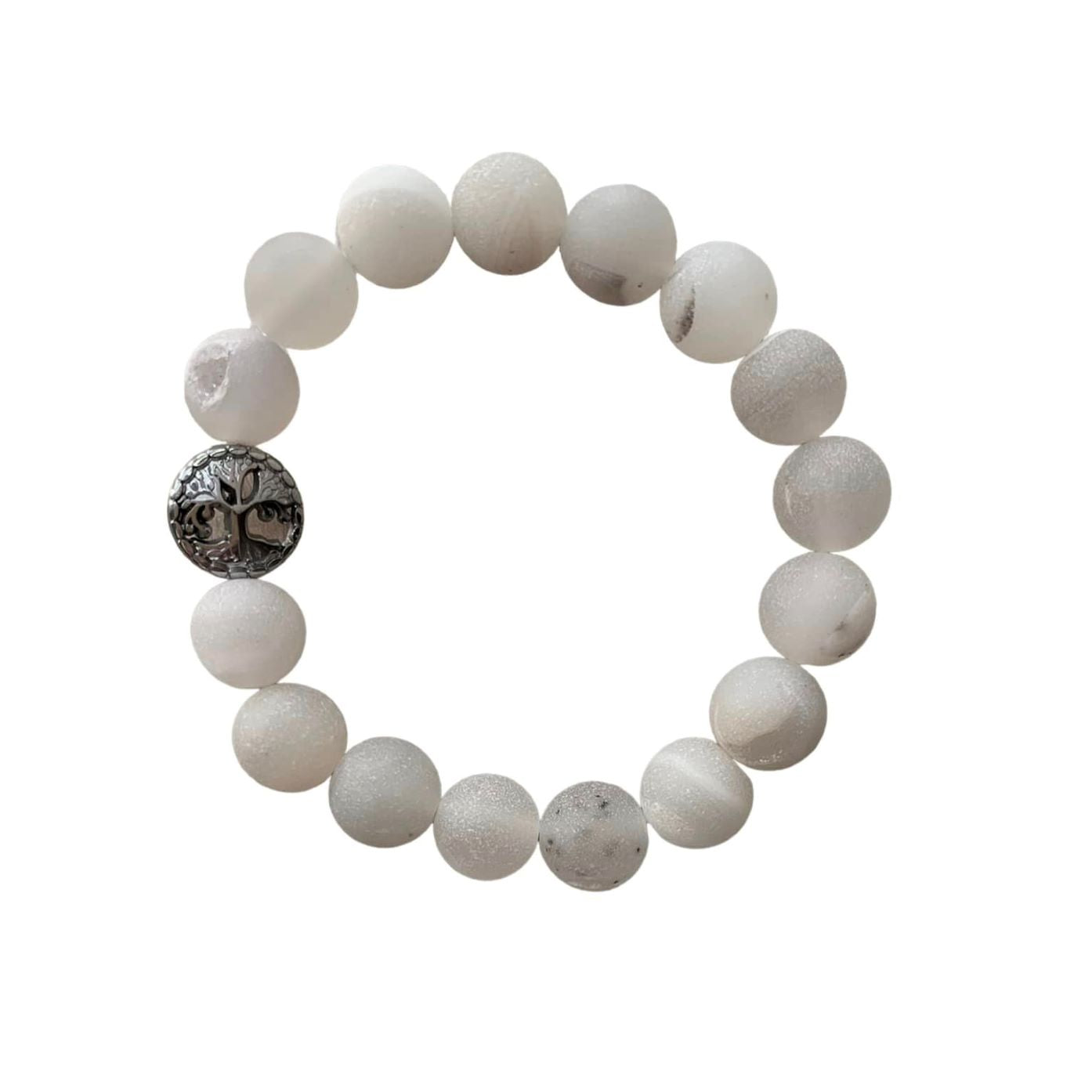 Druzy Quartz Bracelet Round Beads 2 Sizes