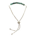 Emerald Bracelet Faceted Round Beads with Adjustable Chain (May)