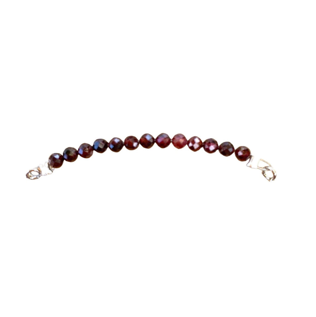 Garnet Bracelet Faceted Round Beads with Adjustable Chain (January)