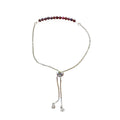 Garnet Bracelet Faceted Round Beads with Adjustable Chain (January)
