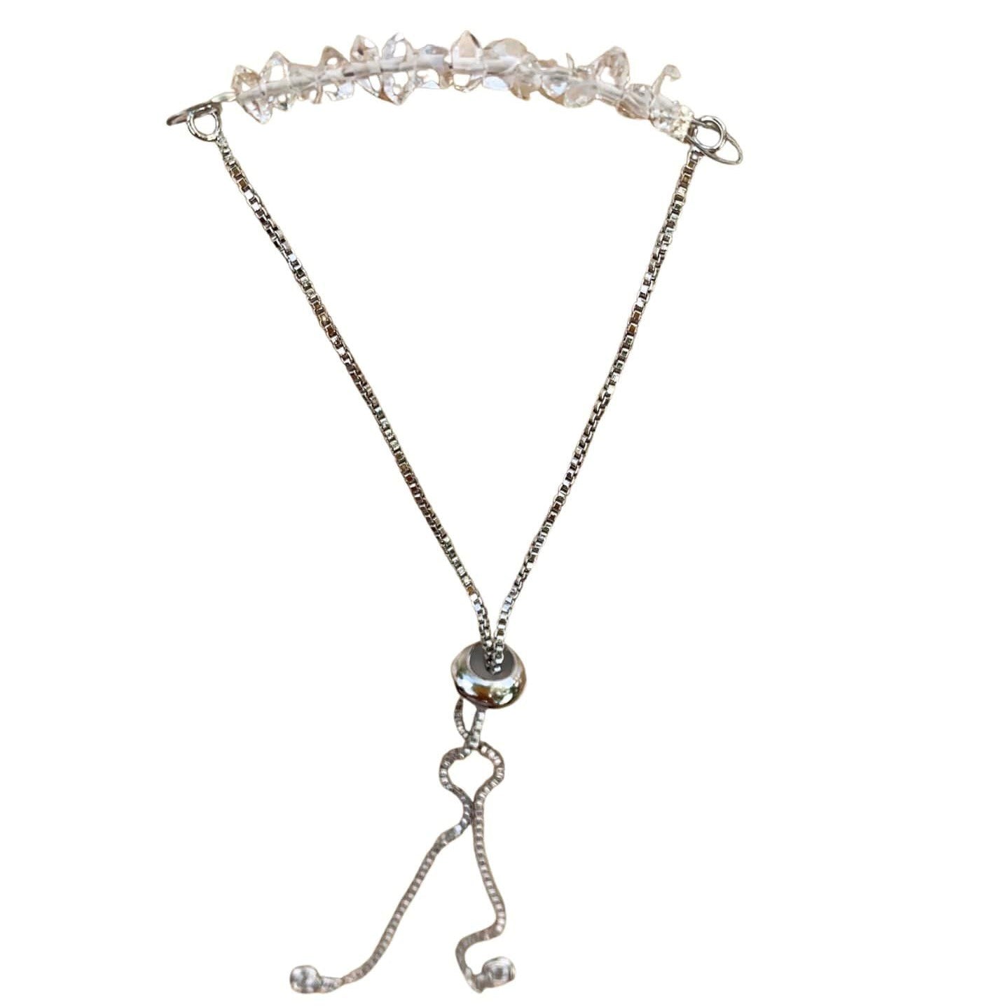 Herkimer Diamond Bracelet with Adjustable Chain (April)