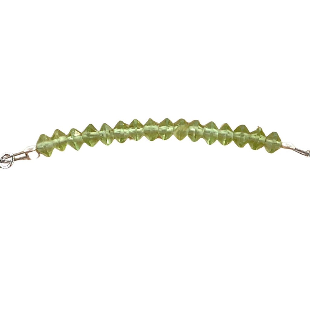 Peridot Bracelet Rondelle Beads with Adjustable Chain (August)