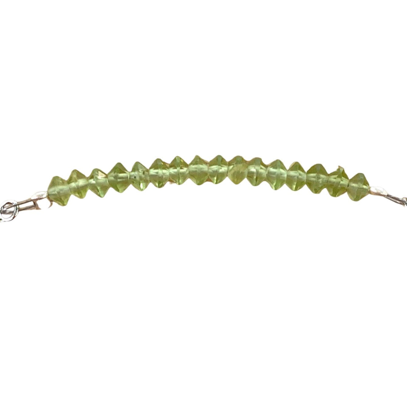 Peridot Bracelet Rondelle Beads with Adjustable Chain (August)